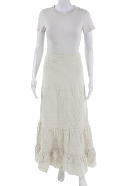 Edme & Esyllte Anthropologie Women White Cotton Peasant Midi Skirt Size 0
