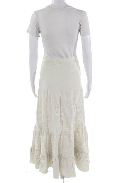 Edme & Esyllte Anthropologie Women White Cotton Peasant Midi Skirt Size 0