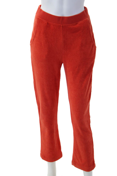 Kule Women Cropped Sweatpants Orange 83% Cotton Size XS