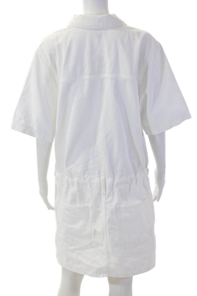 Universal Thread Womens White Cotton Short Sleeve Romper Collar Size XL