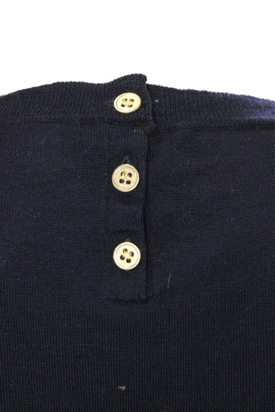 J Crew Womens Basic Merino Wool Dark Blue Crew Neck Sleeveless Tank Size M