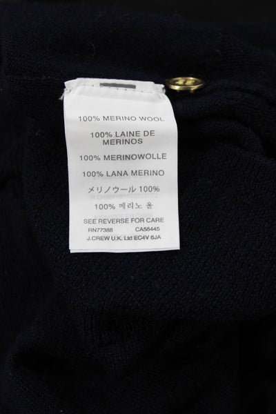 J Crew Womens Basic Merino Wool Dark Blue Crew Neck Sleeveless Tank Size M