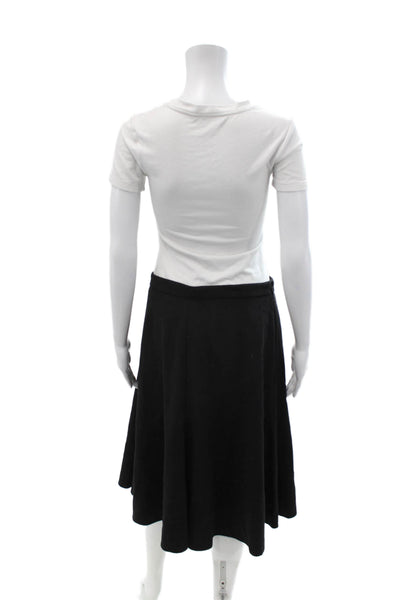 M&S Collection Women A-Line Skirt Black Knee Length Size 40