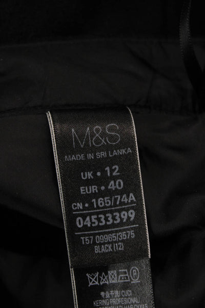 M&S Collection Women A-Line Skirt Black Knee Length Size 40