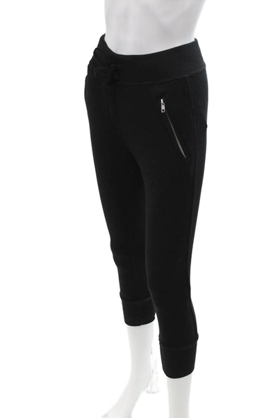 Sincerely Jules Women Cropped Jogger Sweatpants Black Cotton Size 2XS