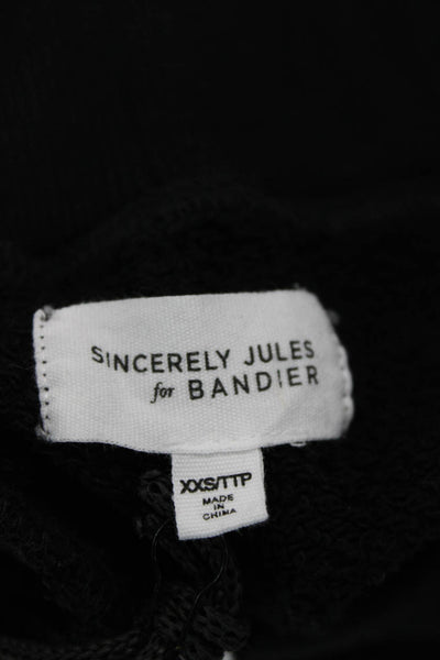 Sincerely Jules Women Cropped Jogger Sweatpants Black Cotton Size 2XS