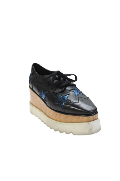 Stella McCartney Womens Leather Stars Print Oxford Heels Black Size 36 6