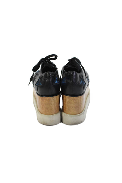 Stella McCartney Womens Leather Stars Print Oxford Heels Black Size 36 6