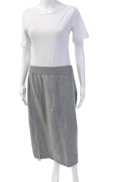 MNG Womens Straight Pencil Skirt Gray Long Solid Size XL