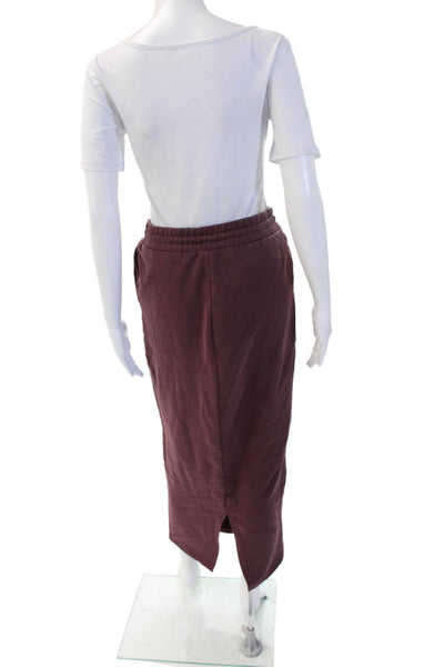 Kith Women Brown Long Straight Pencil Skirt 100% Cotton Solid Size S