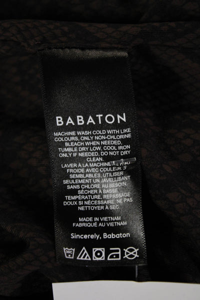 Babaton Women Cropped Snake Print Sleeveless Tank Black Zip Round Neck Size S