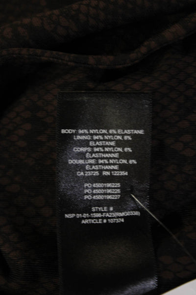 Babaton Women Cropped Snake Print Sleeveless Tank Black Zip Round Neck Size S