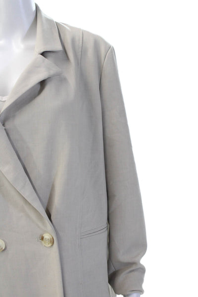 4th Reckless Women Beige Overcoat Button Long Sleeve Polyester Size 8 Tall