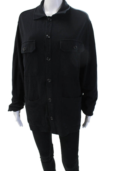 MNG Unisex Black Collared Army Button Long Sleeve Polyester Jacket Size L