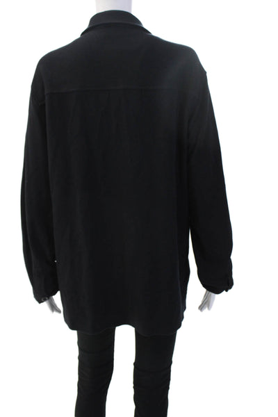 MNG Unisex Black Collared Army Button Long Sleeve Polyester Jacket Size L