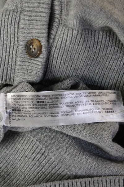 MNG Women Cardigan Gray Crew Neck Button Long Sleeve Size XL