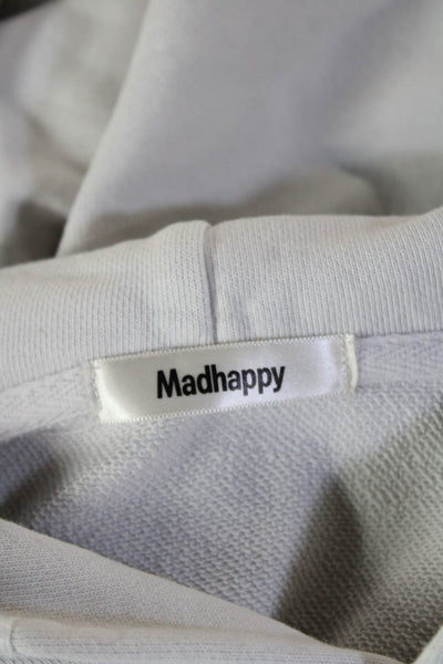 Madhappy Unisex Pullover Hoodie White 100% Cotton Graphic Drawstring 90s Size M