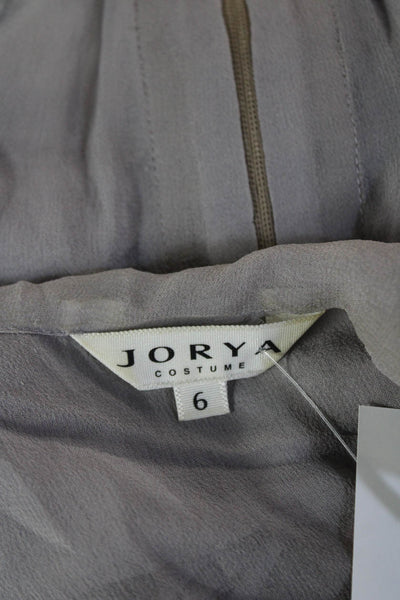 Jorya Women Windbreaker Vest Gray High Neck Zip Front Polyester Blend Size 6