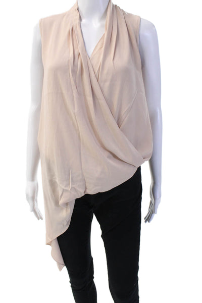 BCBG Max Azria Women Beige Sleeveless Blouse 100% Polyester Size XS