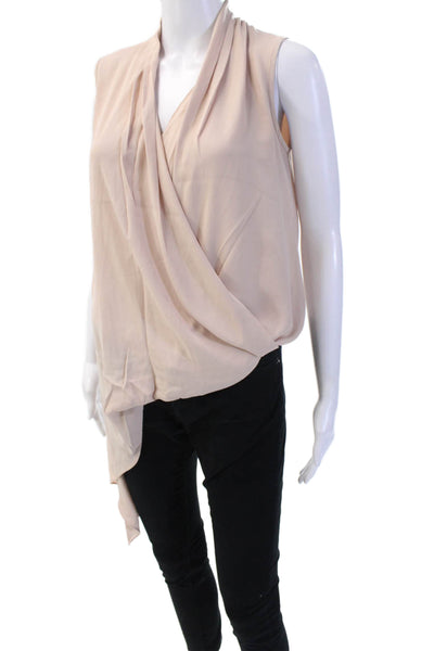 BCBG Max Azria Women Beige Sleeveless Blouse 100% Polyester Size XS