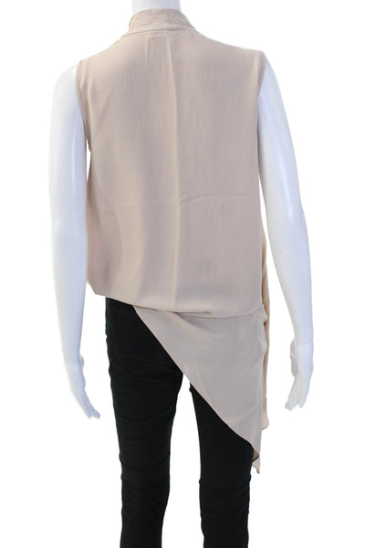 BCBG Max Azria Women Beige Sleeveless Blouse 100% Polyester Size XS