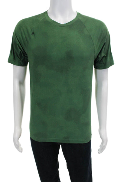 Rhone Mens Short Sleeve Crew Neck Solid Green Army T-Shirt Size S
