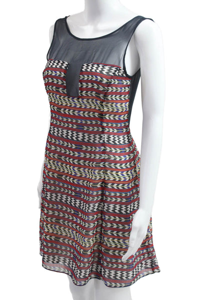 Mara Hoffman Women Black A-Line Mini Dress Geometric Sleeveless Size 0