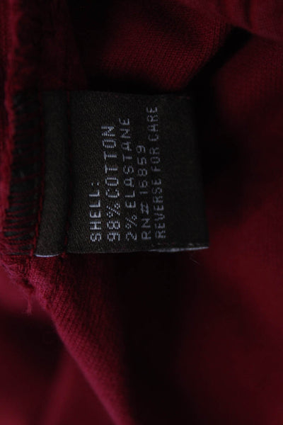 J. Mclaughlin Women Cropped Ankle Pants Red Button 98% Cotton Size 2