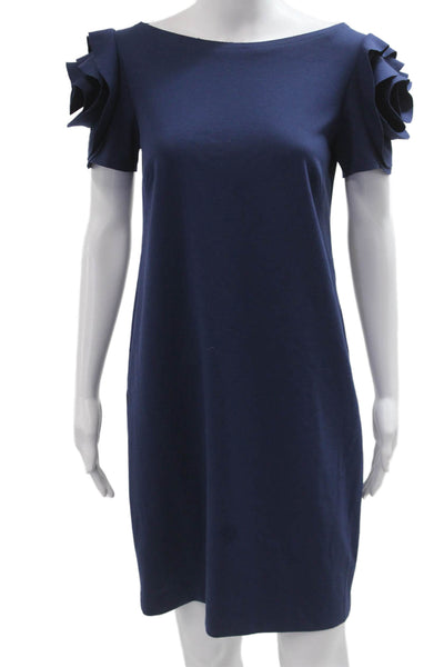 Pietro Brunelli Women Maternity Shift Dress Dark Blue Knee Length Zip Size S