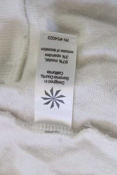 Athleta Womens Pullover Sweatshirt White Modal Stretch Long Sleeve Crew Size S