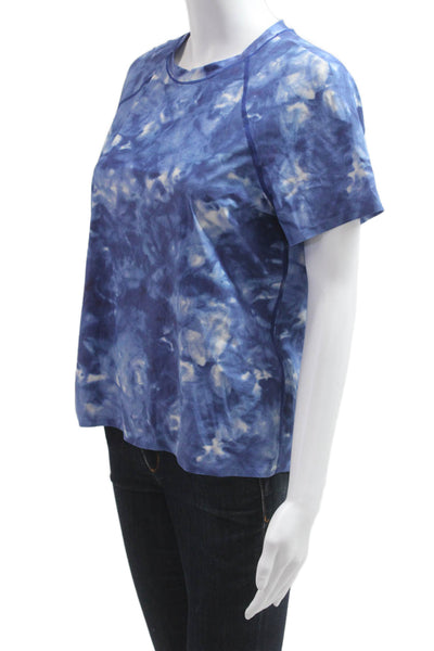 Lululemon Women Basic Blue Crew Neck Short Sleeve T-Shirt Size S