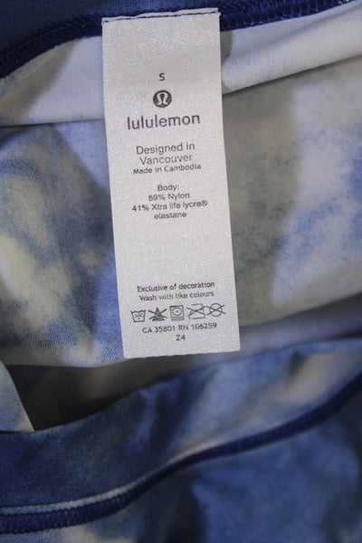 Lululemon Women Basic Blue Crew Neck Short Sleeve T-Shirt Size S