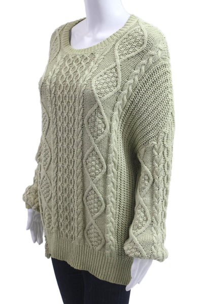 NSF Womens Pullover Sweaters Green Crew Neck 60% Cotton 40% Acrylic Size PP