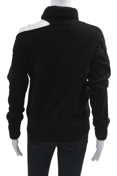 Paige Black Label Womens Black Turtleneck Pullover Sweater Wool Blend Size S