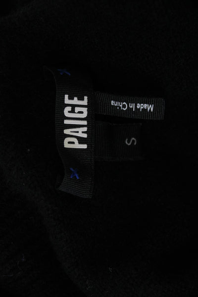 Paige Black Label Womens Black Turtleneck Pullover Sweater Wool Blend Size S