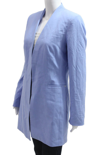 Calvin Klein Womens Designer Light Blue Blazer Long Sleeve Size 6