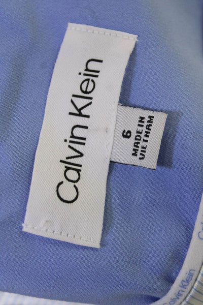 Calvin Klein Womens Designer Light Blue Blazer Long Sleeve Size 6