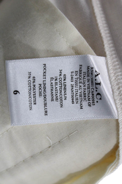 ALC Unisex Bermuda Shorts Beige Linen Cotton Blend Button Size S