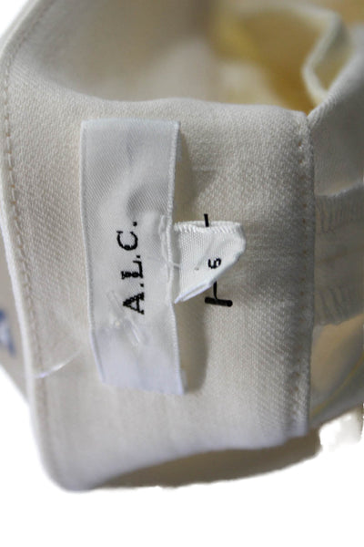 ALC Unisex Bermuda Shorts Beige Linen Cotton Blend Button Size S
