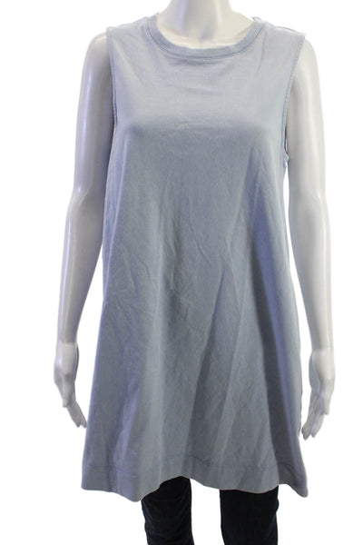 Z Supply Womens Tank Dress Light Blue Sleeveless Cotton Crew Neck Size M