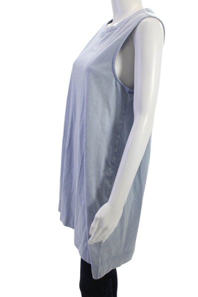 Z Supply Womens Tank Dress Light Blue Sleeveless Cotton Crew Neck Size M