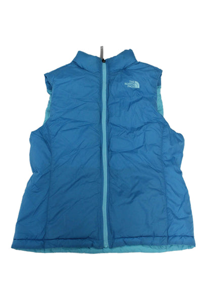 The North Face® Childrens Girls Reversible Puffer Vest Jacket Blue Size 18