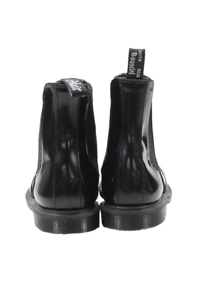 Dr. Martens Womens Patent Leather Stretch Inset Ankle Boots Black Size 9