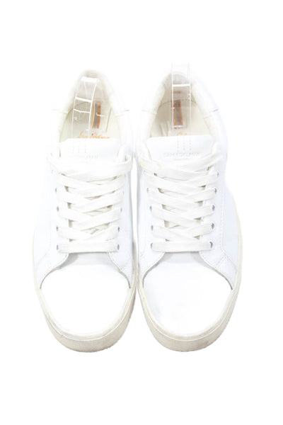 Sam Edelman Womens Leather Low Top Lace Up Ethyl Sneakers White Size 9.5 Medium