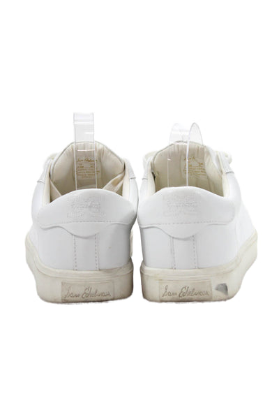 Sam Edelman Womens Leather Low Top Lace Up Ethyl Sneakers White Size 9.5 Medium