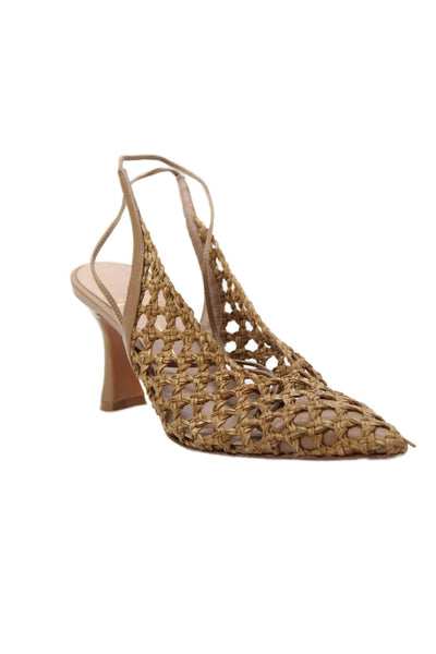 Dolce Vita Womens Lace Up Pointed Toe Slingbacks Pumps Brown Size 9