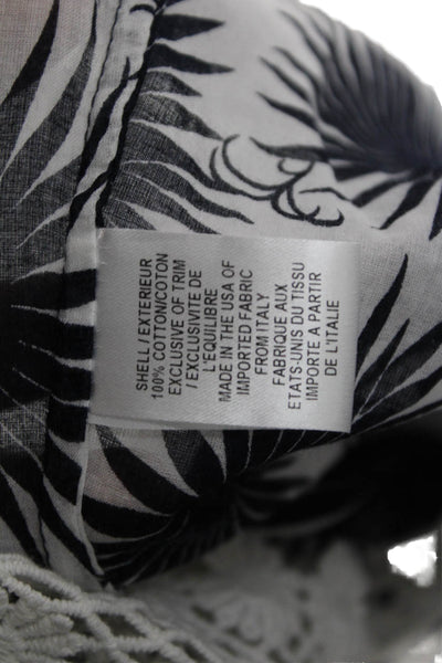 Milly Women Kimono Tunic Black Floral V-Neck 3/4 Sleeve Cotton Size S