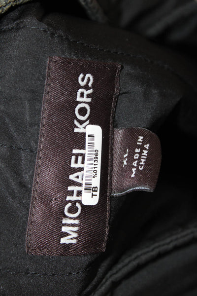 Michael Kors Mens Windbreaker Vest Black Snap High Neck Sleeveless Size XL