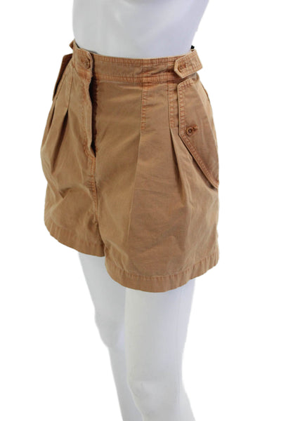 Ulla Johnson Unisex Chino Shorts Brown 100% Cotton Button Size 12