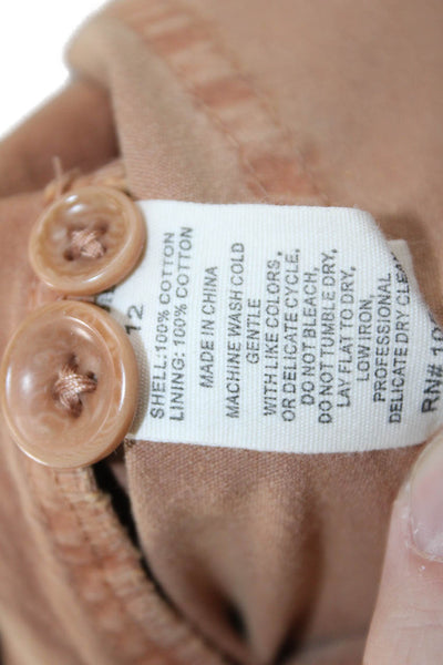 Ulla Johnson Unisex Chino Shorts Brown 100% Cotton Button Size 12